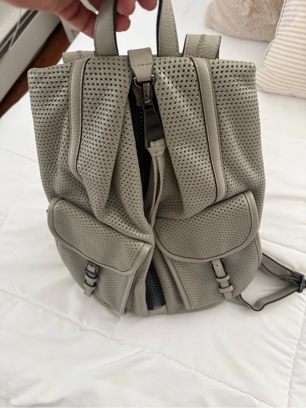 Aimee Kestenberg Leather Cargo Gray Backpack